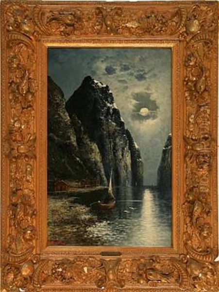 Norwegian Fiords Scenes (pair) Oil Painting by Olav Brysterp