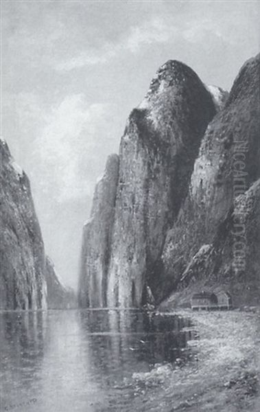 Fjordlandschaft Oil Painting by Olav Brysterp