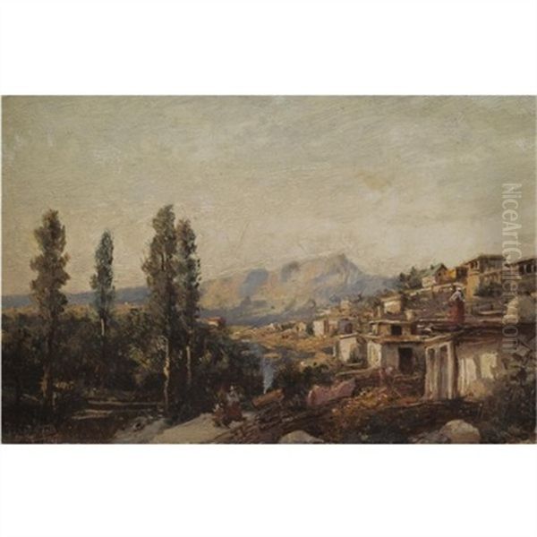 Crimean Landscape Oil Painting by Pavel Aleksandrovich Bryullov