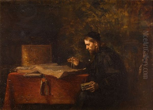 Scholar In His Studio by Simeon Buchbinder