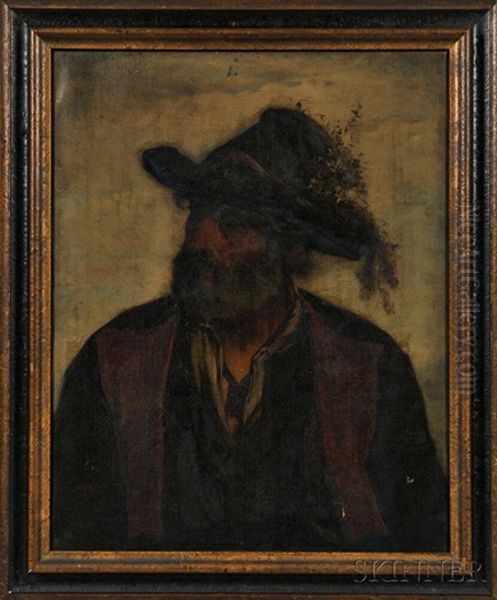 Head Of A Tyrolean Man Oil Painting by Josef Bueche