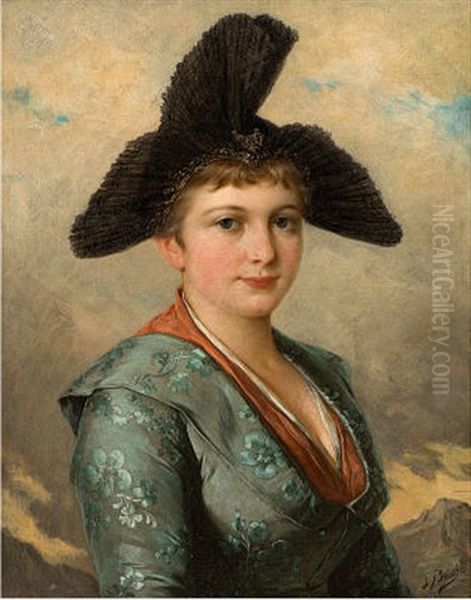 Portrat Einer Dame Oil Painting by Josef Bueche