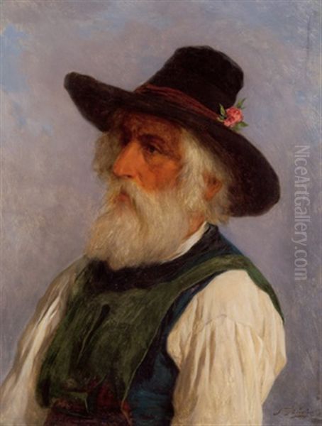 Ein Sudtiroler Bauer Oil Painting by Josef Bueche