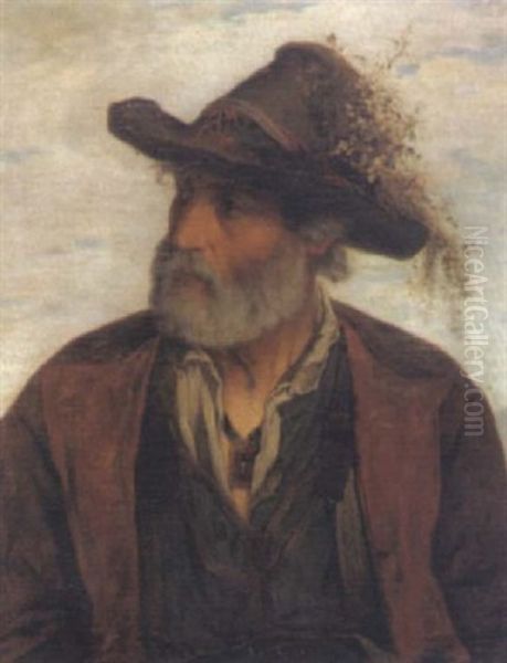 Sudtiroler Bauer Oil Painting by Josef Bueche