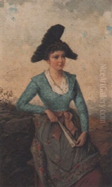 Salzburgerin Oil Painting by Josef Bueche