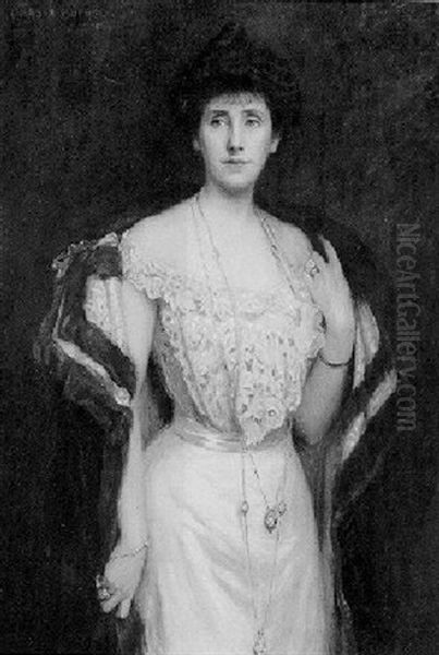 Portrait Of Mrs. John Hebb Morrison Oil Painting by Charles A. Buchel