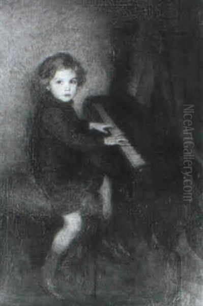 The Musician - Philip Buchel At The Piano Oil Painting by Charles A. Buchel