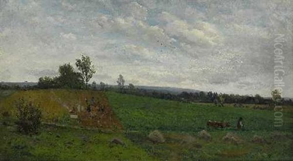 Landschaft Mit Kartoffelernte Oil Painting by Karl Buchholz