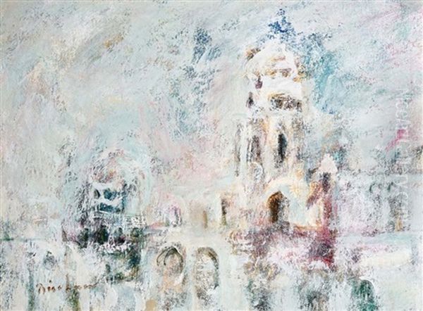 White Mosque Oil Painting by Carl Buchner