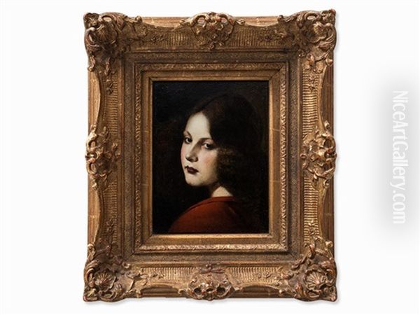 Portrait Of A Girl Oil Painting by Georg Buchner