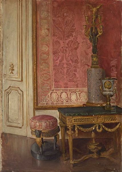 Saloninterieur Im Louis-seize-/empire-stil Oil Painting by Hans Buchner