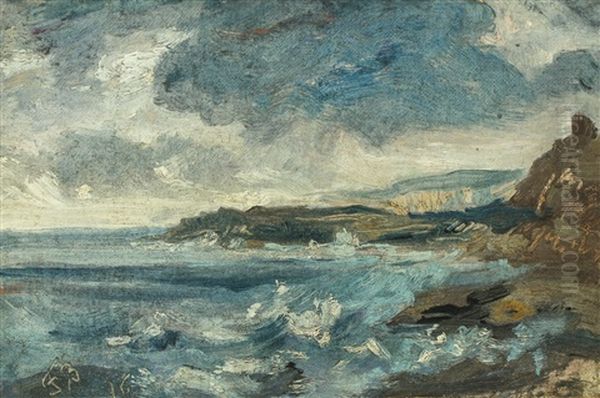 Kustenlandschaft Bei Scarborough Oil Painting by Frank Buchser