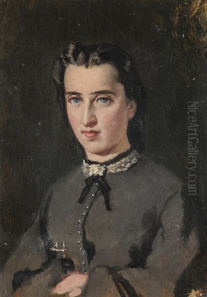 Portrait Von Jda Fischer, Der Spateren Frau Von Louis Plattel, Roggwil Oil Painting by Frank Buchser