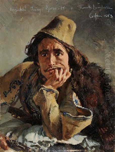 Portrait Eines Jungen Mannes Auf Korfu Oil Painting by Frank Buchser