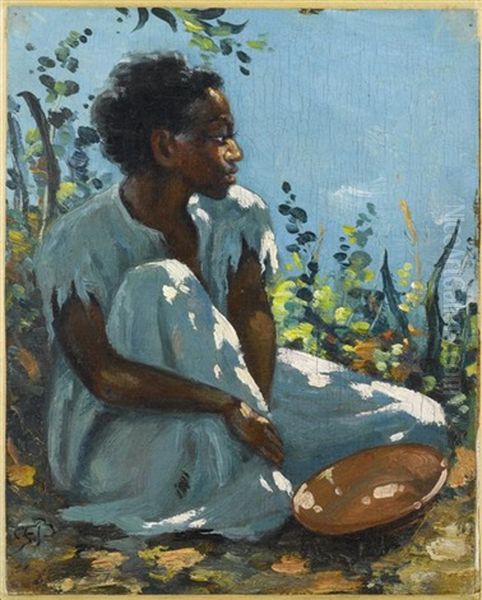 Sitzende Afroamerikanerin Oil Painting by Frank Buchser