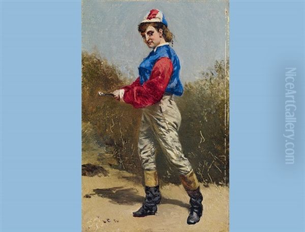 Jockey Oil Painting by Frank Buchser