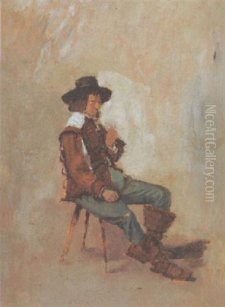 Studie Zu Einem Mann In Historischer Uniform Oil Painting by Frank Buchser