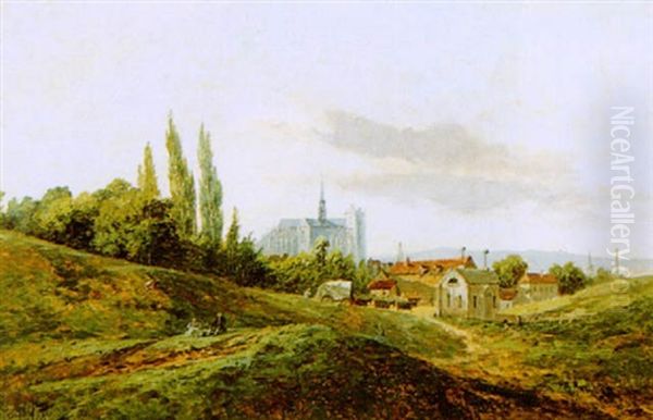 Blick Auf Eine Kathedrale Oil Painting by Frank Buchser