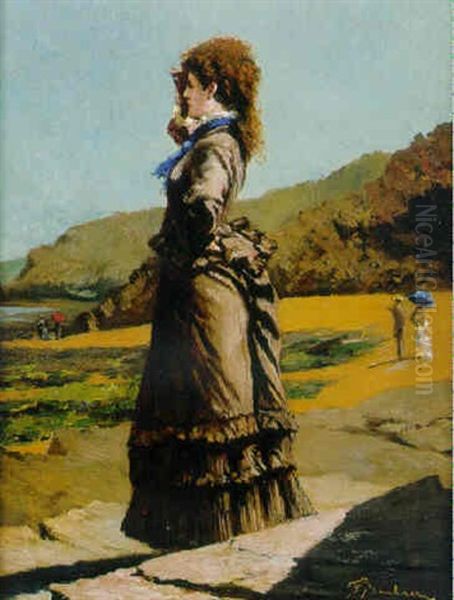 Elegante Dame Am Meer Oil Painting by Frank Buchser