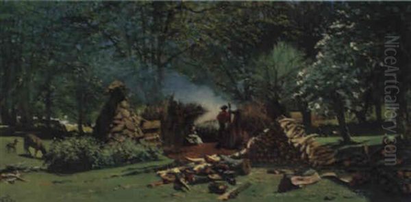 In Den Waldern Von New Forest Oil Painting by Frank Buchser