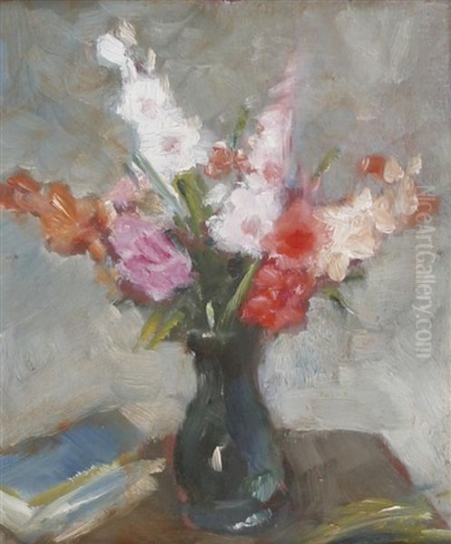 2 Bilder Blumen In Vase by Alfred Buchta