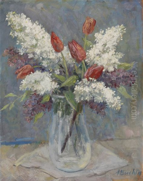 Blumenstraus In Vase by Alfred Buchta