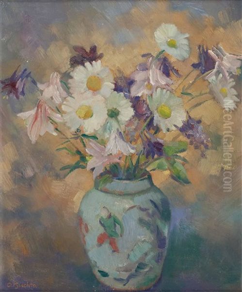 Blumenstraus In Vase Oil Painting by Alfred Buchta