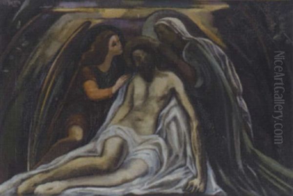 Pieta Oil Painting by Alfred Buchta