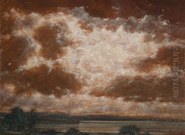 Wolkenstudie Bei Nacht Uber Einem See by Robert Buchtger