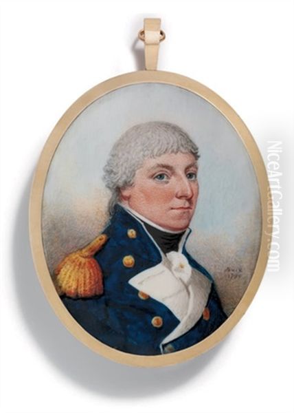 A Naval Officer Called Richard Waller Otway In Naval Uniform Oil Painting by Adam Buck