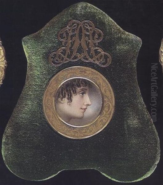 Lady Stewart, Profile To The Right, Her Dark Brown Hair Worn In Ringlets Oil Painting by Adam Buck