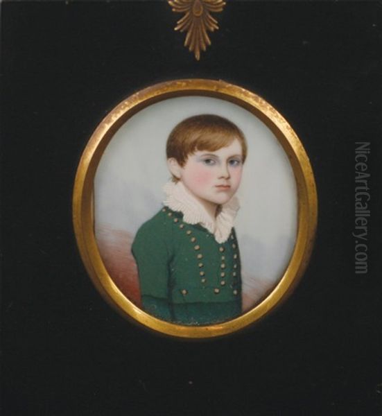 Portrait Of A Young Boy Oil Painting by Frederick Buck