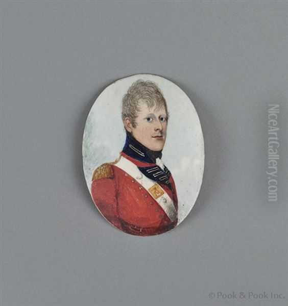 Portrait Of A British Officer Oil Painting by Frederick Buck