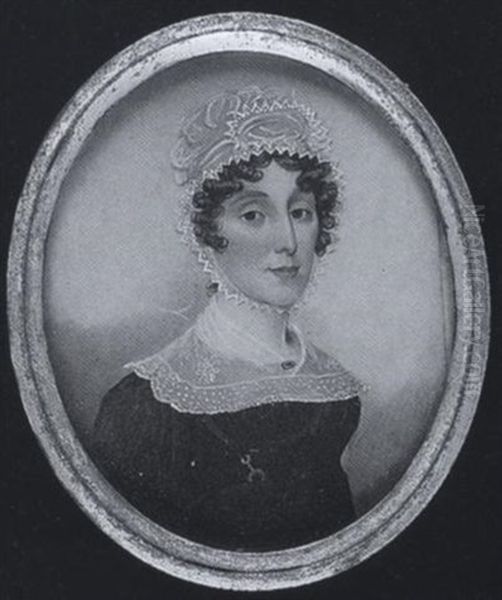 Molyneux Crockshank Family: Sarah, Wearing Black Dress With White Collar And Bonnet Oil Painting by Frederick Buck