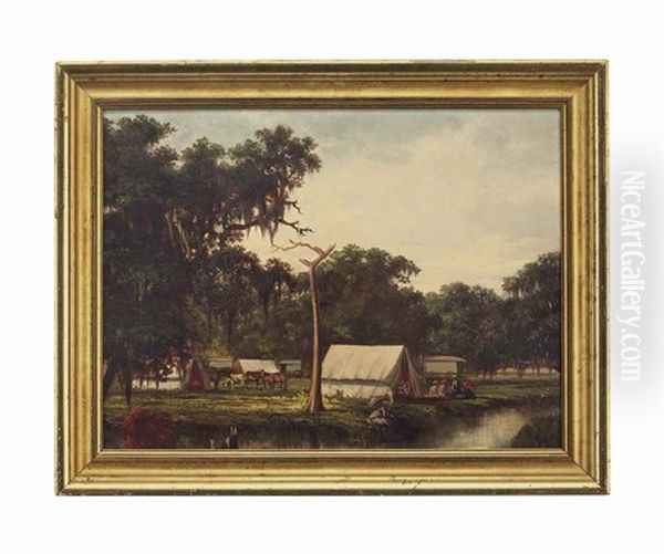 Camp On A Bayou Oil Painting by William Henry Buck