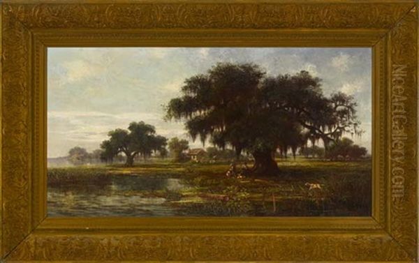 Morning Respite After The Duck Hunt, North Shore, Lake Pontchartrian Oil Painting by William Henry Buck