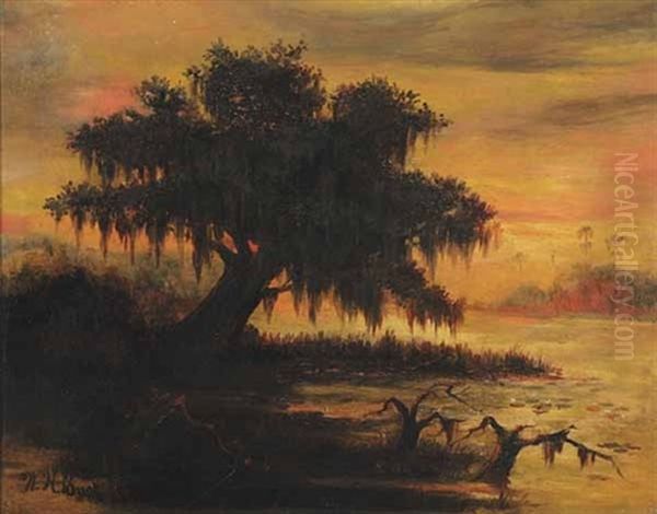 Sunset On The Louisiana Bayou by William Henry Buck