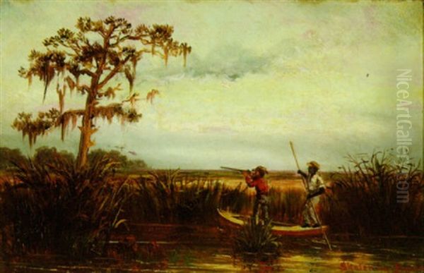 Bird Hunting In The Louisiana Marshland Oil Painting by William Henry Buck