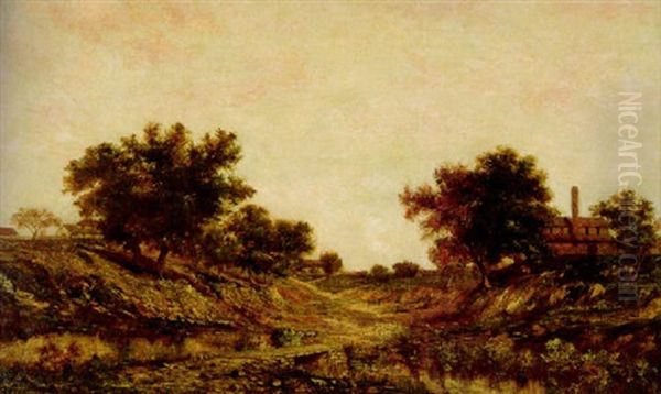 Lower Mississippi Landscape With A Mill Oil Painting by William Henry Buck