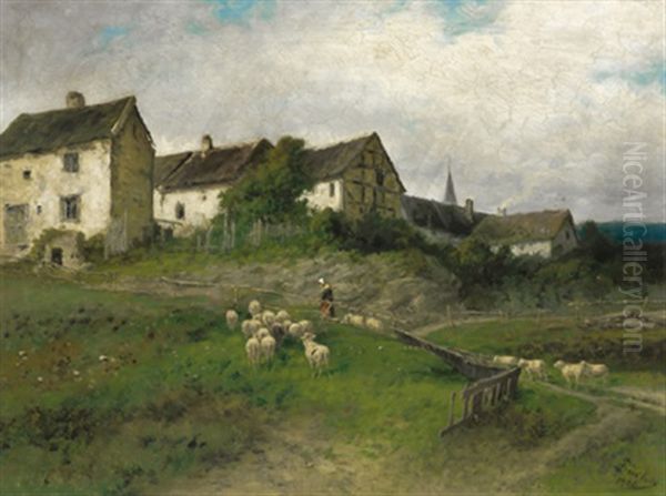 Motiv Manderscheid, In Der Eifel Oil Painting by Peter Bucken