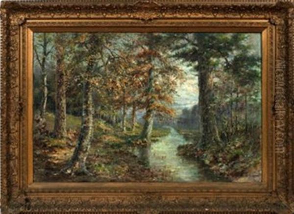 Fall Forest Landsape Oil Painting by William Savery Bucklin