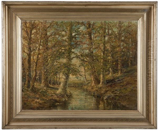 May Woods, New England Forest Landscape Oil Painting by William Savery Bucklin