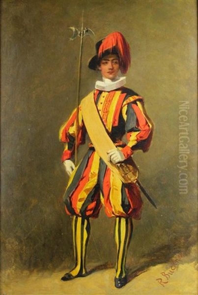 Swiss Guard Oil Painting by Richard Buckner