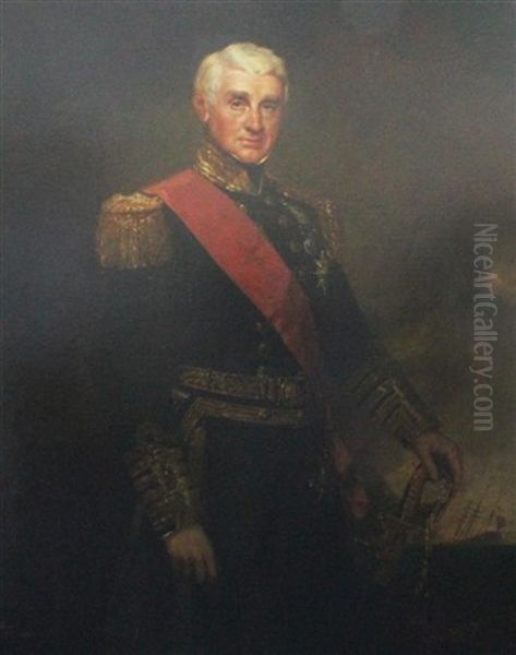 Portrait Of Admiral Of The Fleet Sir Thomas Cochrane Gcb (1789-1872) First Governor Of Newfoundland And M.p For Ipswich Oil Painting by Richard Buckner