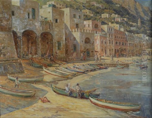 Capri Oil Painting by Carl Budtz-Moller