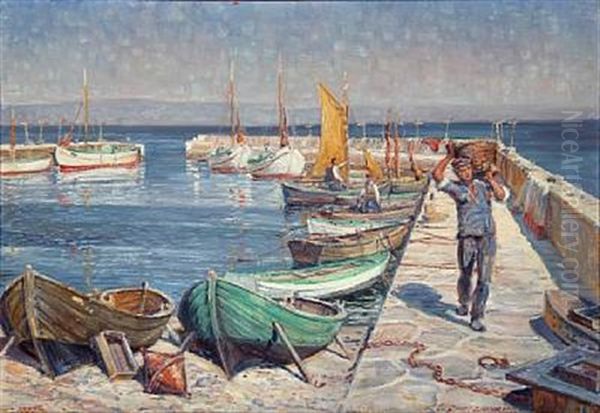 Havnen I Melsted, Sommerdag by Carl Budtz-Moller