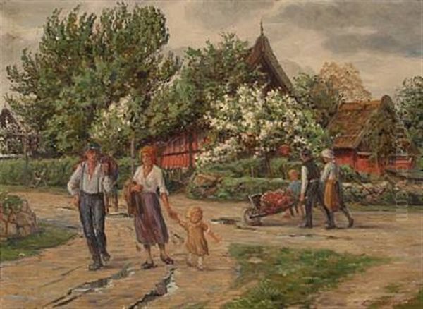 Junidag - Melsted, Bornholm Oil Painting by Carl Budtz-Moller