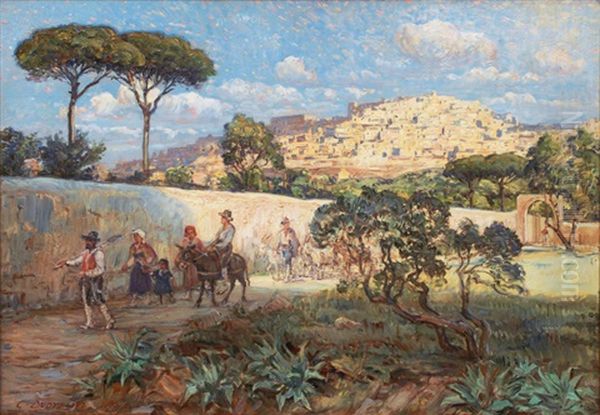 Rural Idyll Outside Agrigento Oil Painting by Carl Budtz-Moller