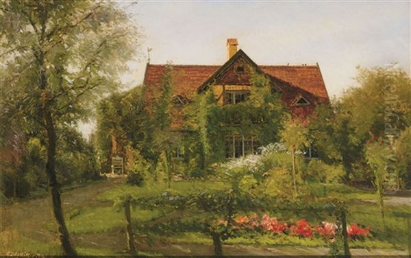 Malerisches Haus Mit Bluhendem Garten by Carl Budtz-Moller