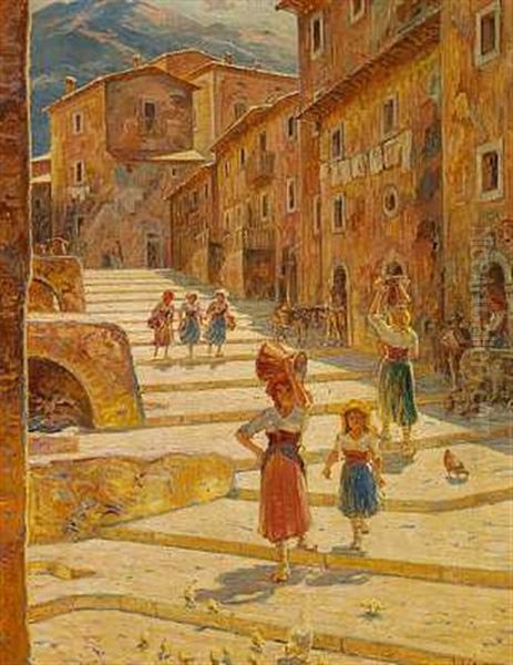 I Abruzzerbyen Scanno by Carl Budtz-Moller